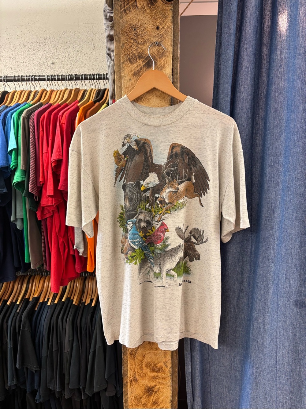 Vintage Jasper Canada Wildlife Tee - Light Gray